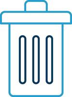 Trash Line Blue Two Color Icon vector