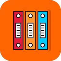 Binders Filled Orange background Icon vector
