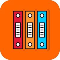 Binders Filled Orange background Icon vector