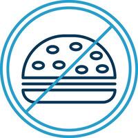 No Food Line Blue Two Color Icon vector
