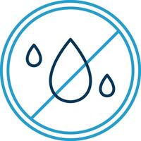 No agua línea azul dos color icono vector