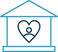 Orphanage Line Blue Two Color Icon vector