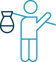 Refugee Line Blue Two Color Icon vector