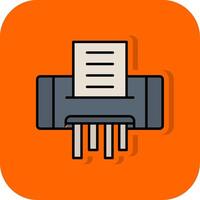 Paper Shredder Filled Orange background Icon vector