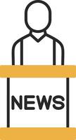 News Anchor Skined Filled Icon vector