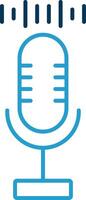 Audio Recorder Line Blue Two Color Icon vector
