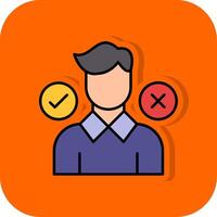 Decision Making Filled Orange background Icon vector