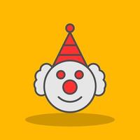 Clown Filled Shadow Icon vector