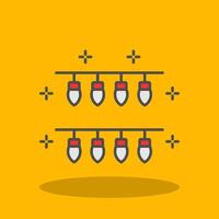 Lights Filled Shadow Icon vector
