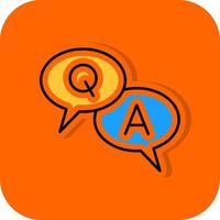 Question And Answer Filled Orange background Icon vector