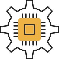 Circuit Skined Filled Icon vector