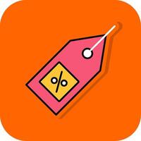 Offer Filled Orange background Icon vector