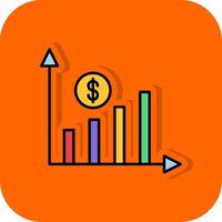 Revenue Filled Orange background Icon vector