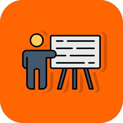Explain Filled Orange background Icon