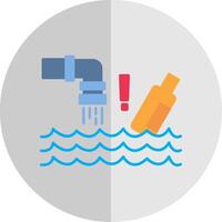 Water Pollution Flat Scale Icon vector