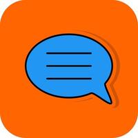 conversacion lleno naranja antecedentes icono vector