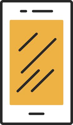 Mobile Phone Skined Filled Icon