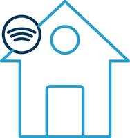 Smart Home Line Blue Two Color Icon vector