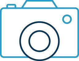 Digital Camera Line Blue Two Color Icon vector