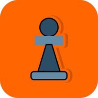 Pawn Filled Orange background Icon vector