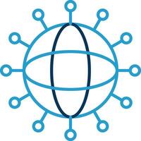 Connected Line Blue Two Color Icon vector