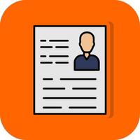 Resume Filled Orange background Icon vector