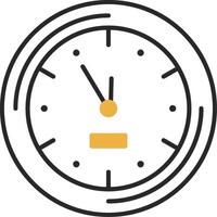 Wall Clock Skined Filled Icon vector