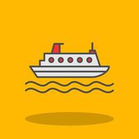 crucero lleno sombra icono vector