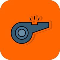 Whistle Filled Orange background Icon vector