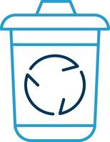 Recycle Bin Line Blue Two Color Icon vector