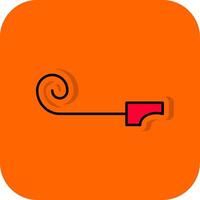 Party Blower Filled Orange background Icon vector