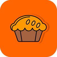 Pie Filled Orange background Icon vector
