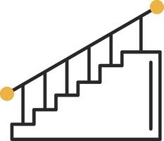 Stair Skined Filled Icon vector