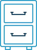 Filling Cabinet Line Blue Two Color Icon vector