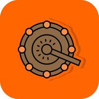 Tambourine Filled Orange background Icon vector