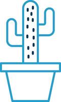 Cactus Line Blue Two Color Icon vector