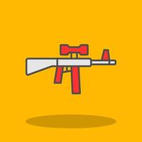 Assault Rifle Filled Shadow Icon vector