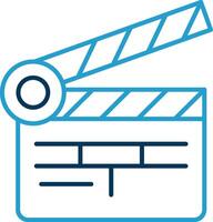 Clapper Board Line Blue Two Color Icon vector