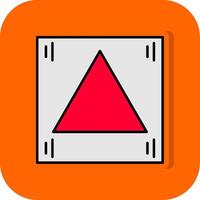 Triangle Filled Orange background Icon vector