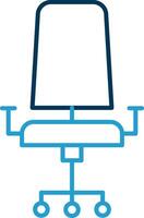 Chair Line Blue Two Color Icon vector