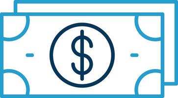 Money Line Blue Two Color Icon vector
