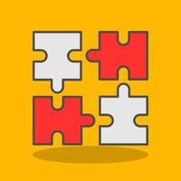 Puzzle Filled Shadow Icon vector