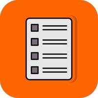 tarea lista lleno naranja antecedentes icono vector