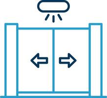 Sliding Door Line Blue Two Color Icon vector