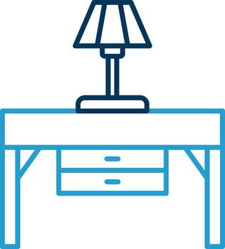 Console Table Line Blue Two Color Icon vector