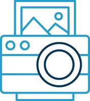 Photo Line Blue Two Color Icon vector