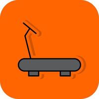 Treadmill Filled Orange background Icon vector