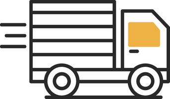 Cargo Truck Skined Filled Icon vector