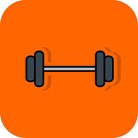 Dumbbell Filled Orange background Icon vector