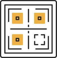 QR Skined Filled Icon vector